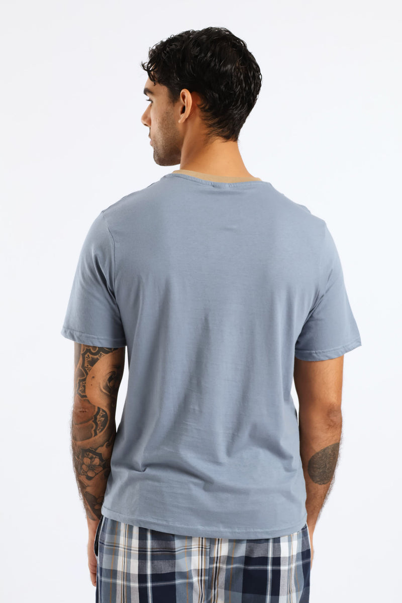 Wake Up & Smell Coffee Pyjama Tee - Blue