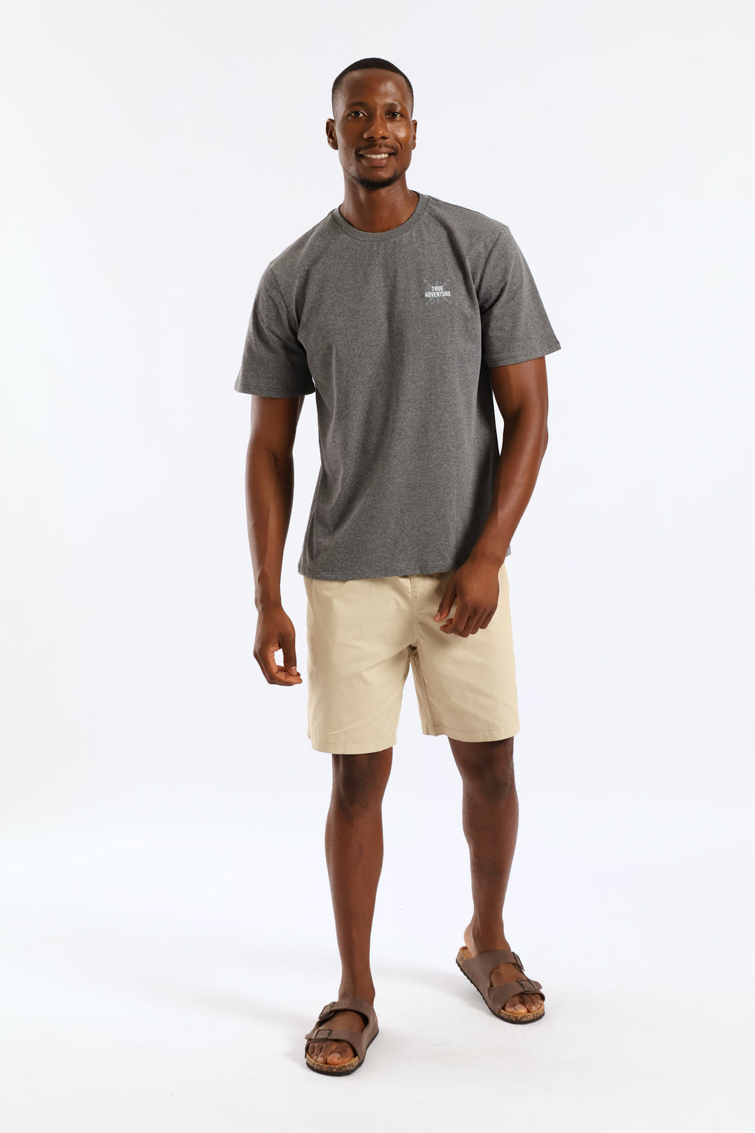 Tru Adventure Front & Back Tee - Charcoal Melange