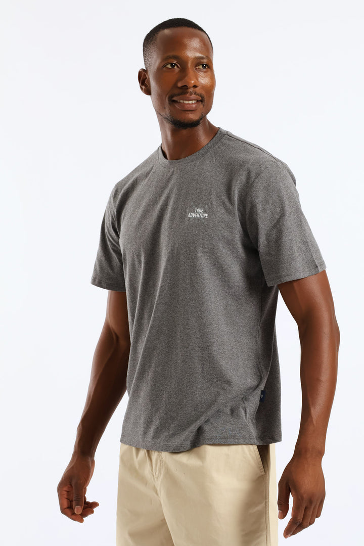 Tru Adventure Front & Back Tee - Charcoal Melange