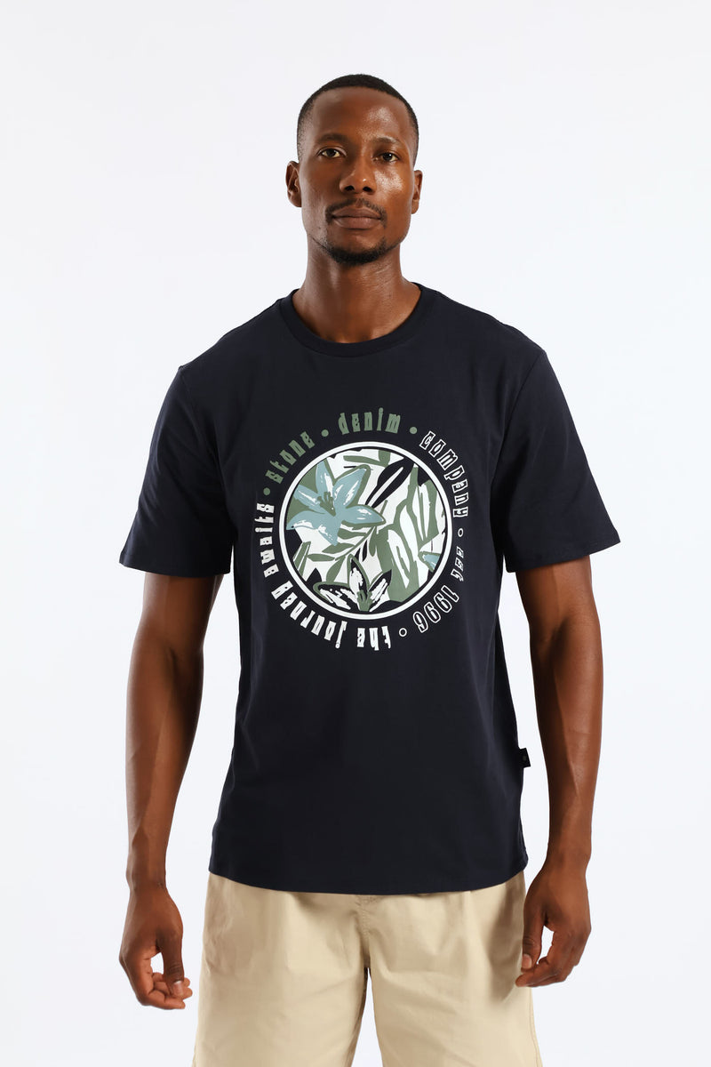 Tropical Journey Tee - Navy