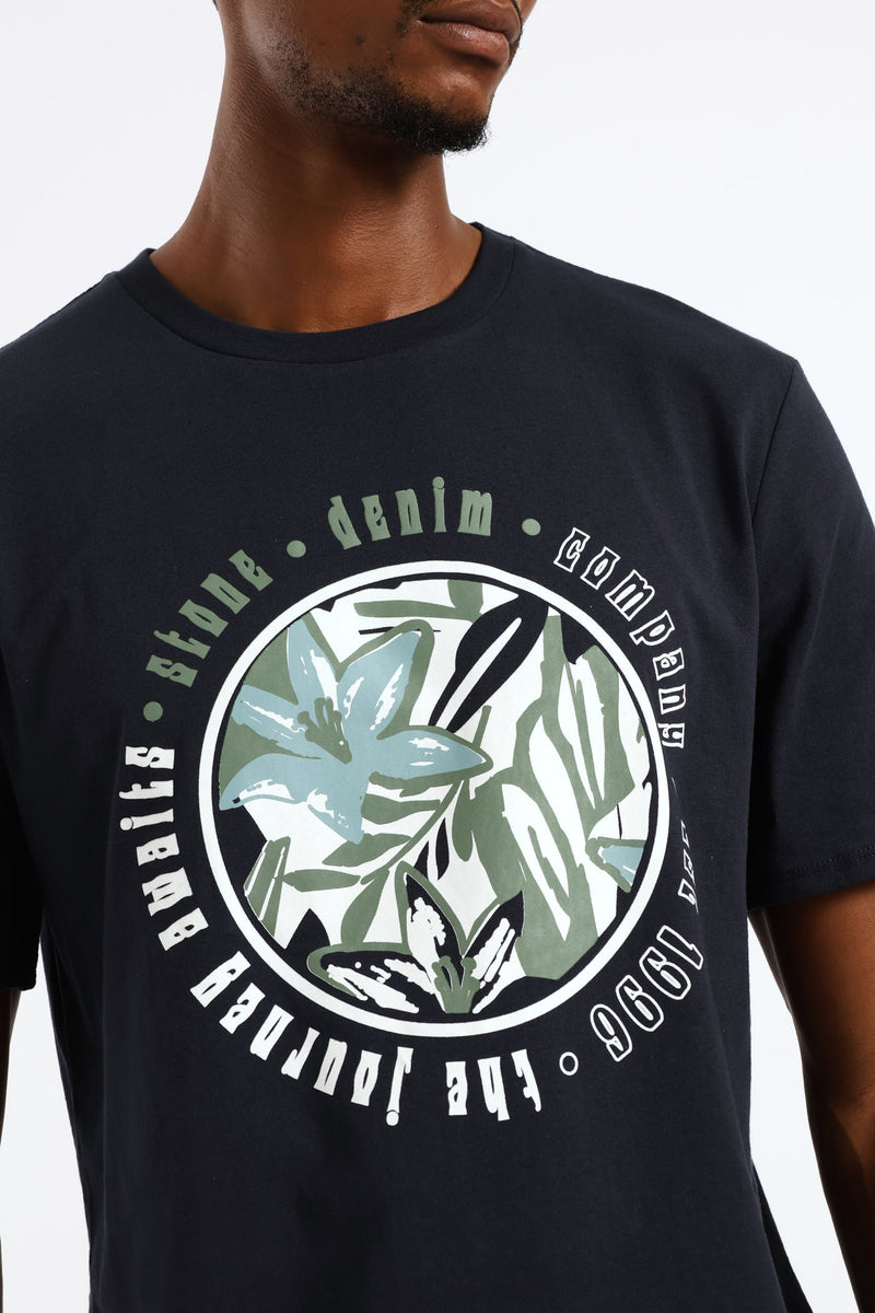 Tropical Journey Tee - Navy