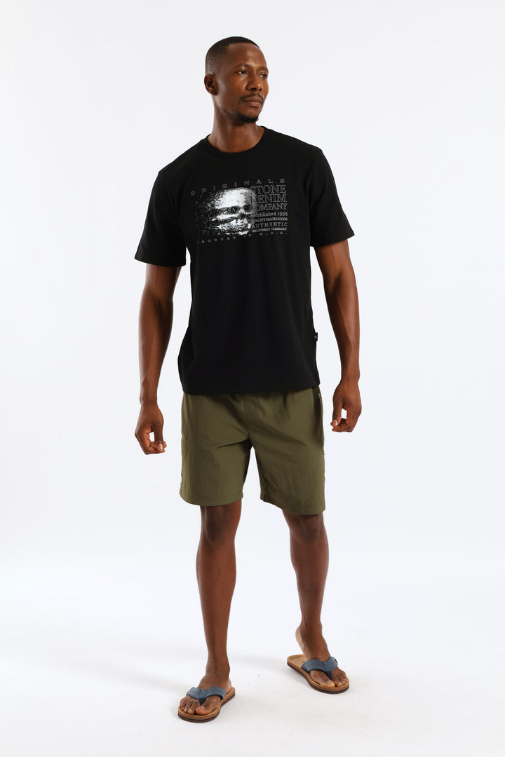 Side Print Swim Short - Olive