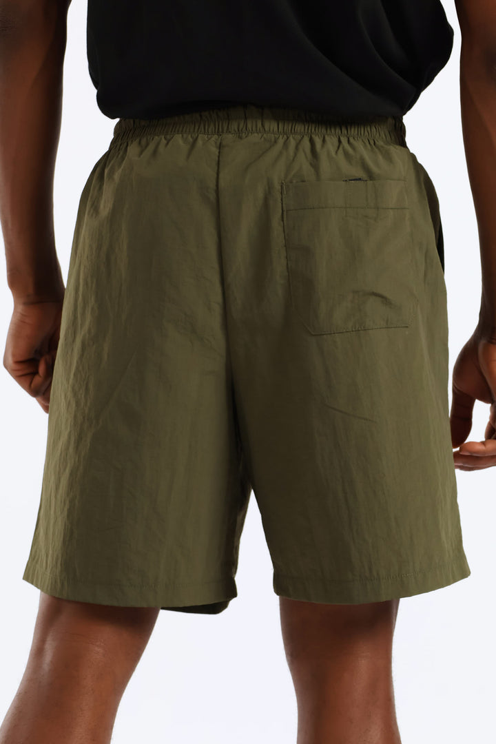 Side Print Swim Short - Olive
