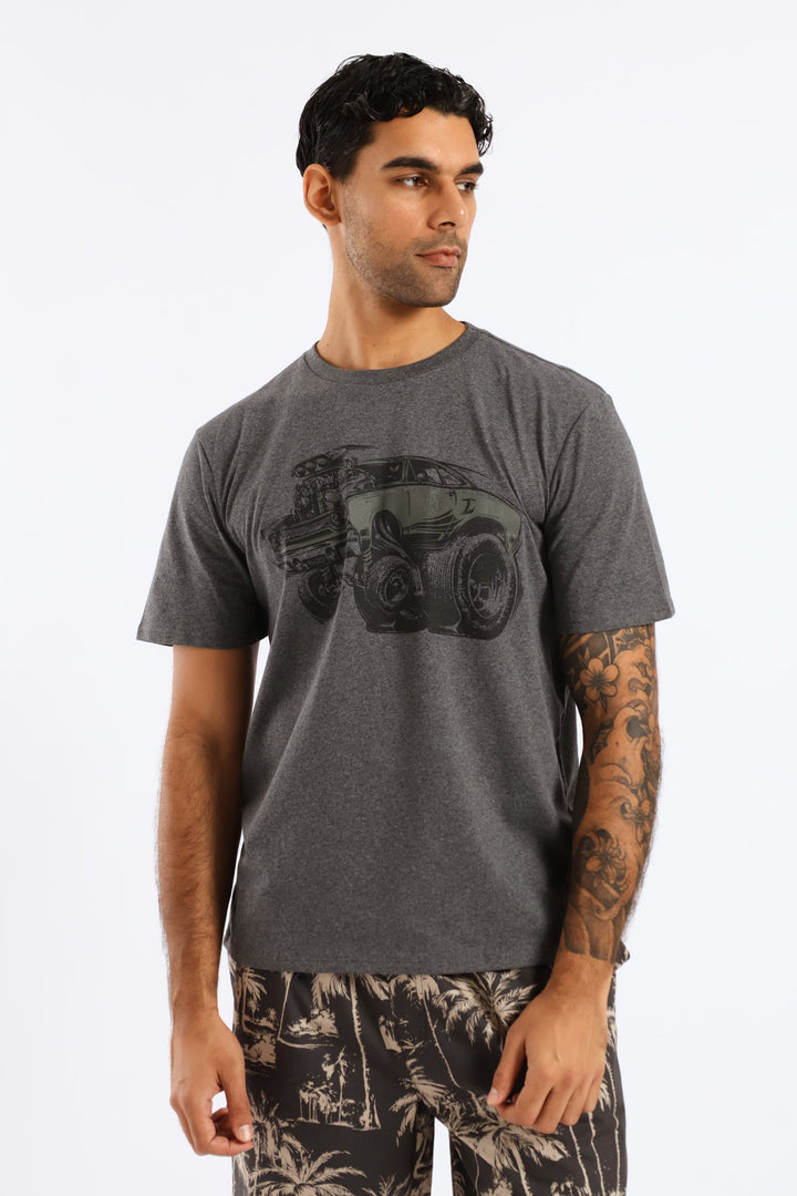 Monster Truck Tee - Charcoal Melange