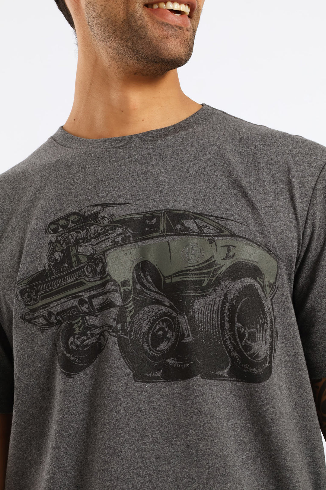 Monster Truck Tee - Charcoal Melange