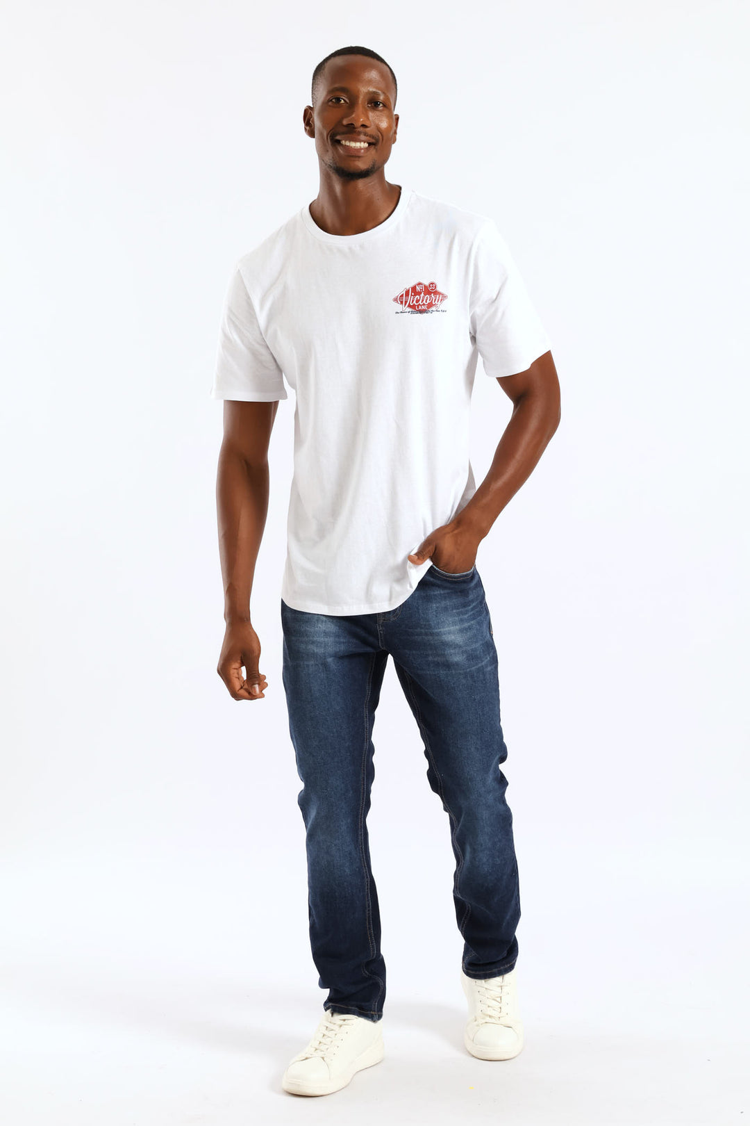 Blasted Slim Denim - Mid Wash