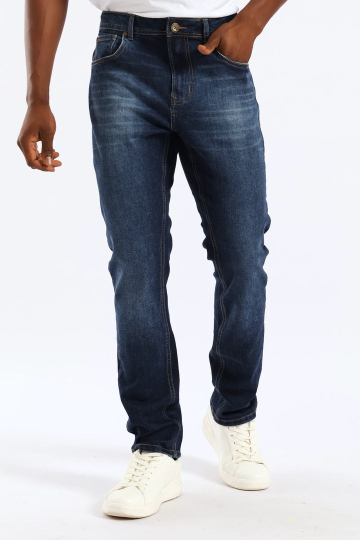 Blasted Slim Denim - Mid Wash
