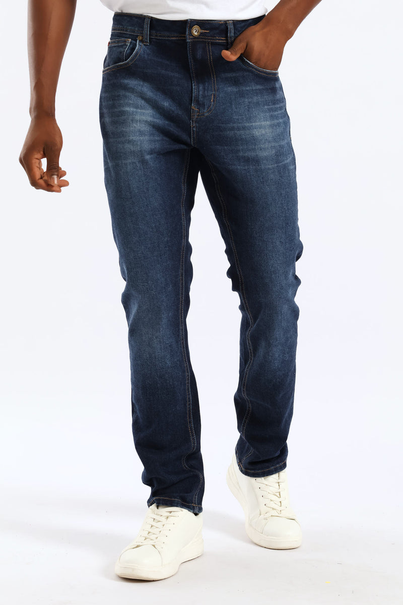 Blasted Slim Denim - Mid Wash