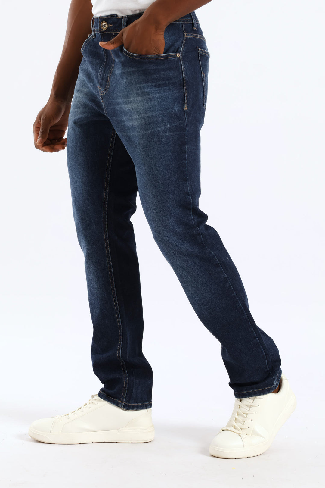 Blasted Slim Denim - Mid Wash