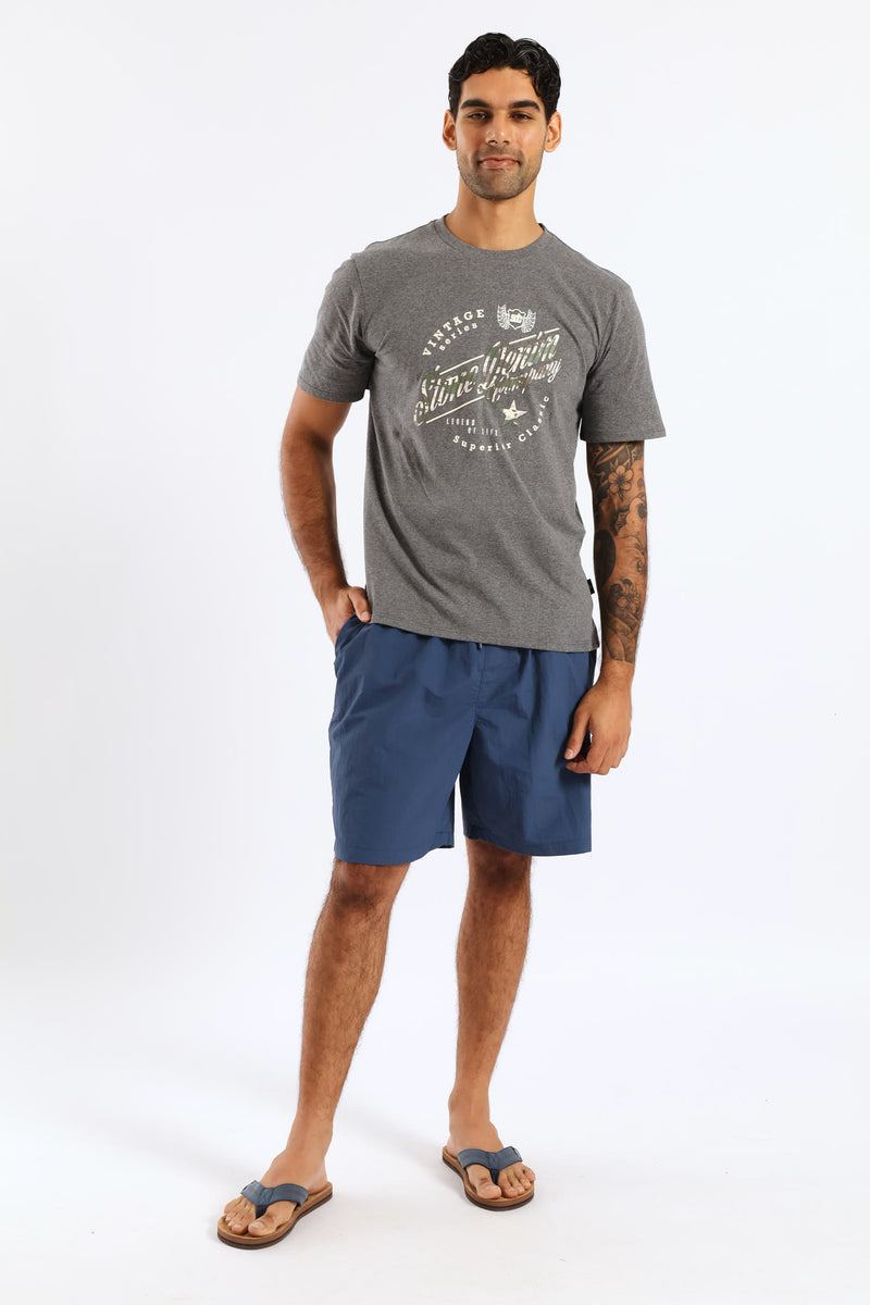 Vintage Legend Tee - Charcoal Melange