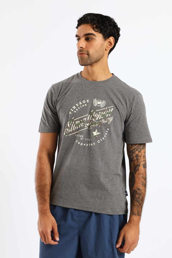 Vintage Legend Tee - Charcoal Melange