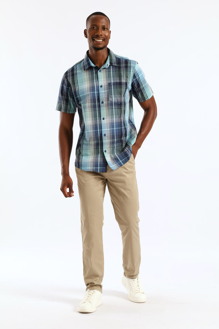 Jewel Check Regular Shirt - Green/Blue
