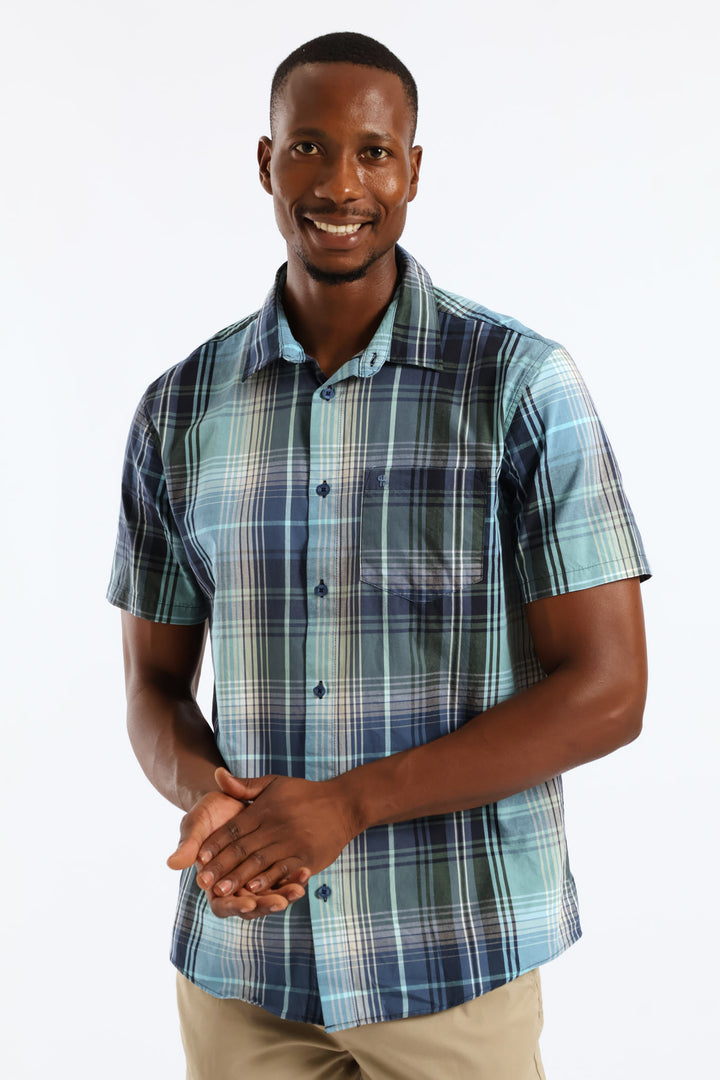 Jewel Check Regular Shirt - Green/Blue