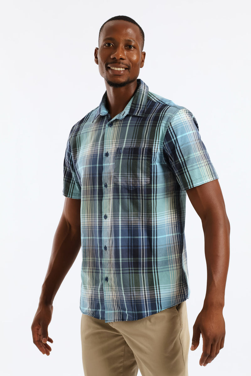 Jewel Check Regular Shirt - Green/Blue
