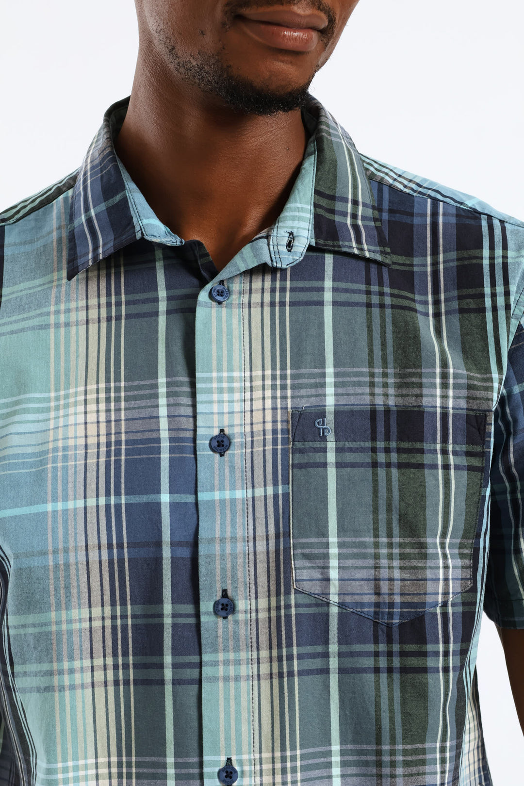 Jewel Check Regular Shirt - Green/Blue