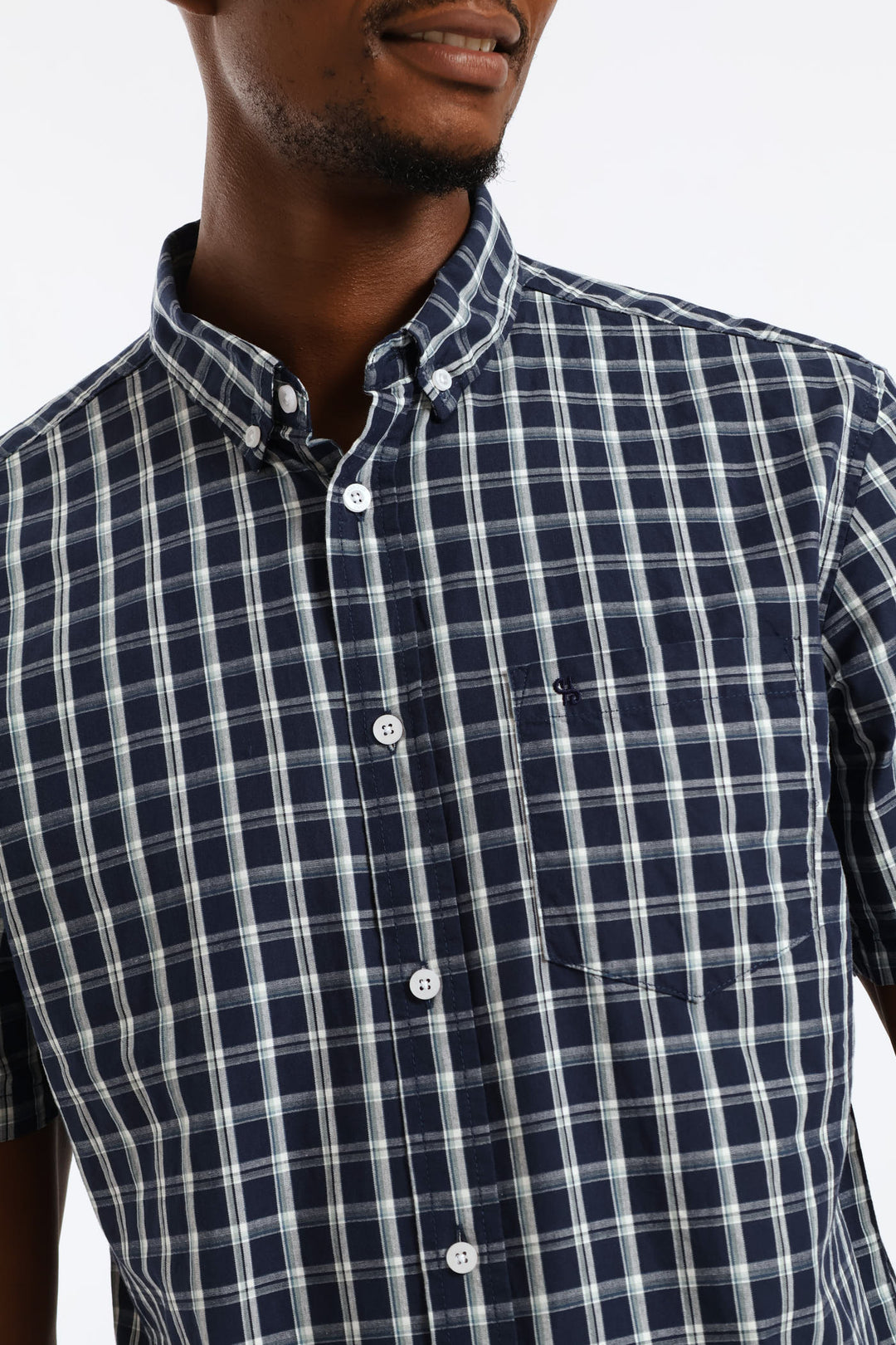 Button Down Check Shirt - Navy/Sage