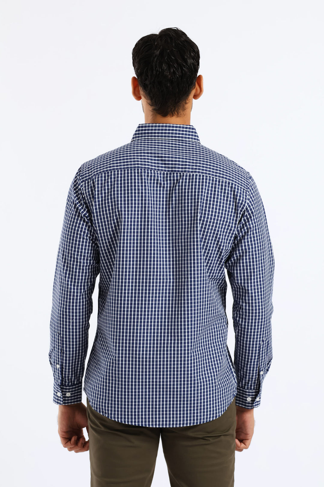 Check Button Down Shirt - White/Blue