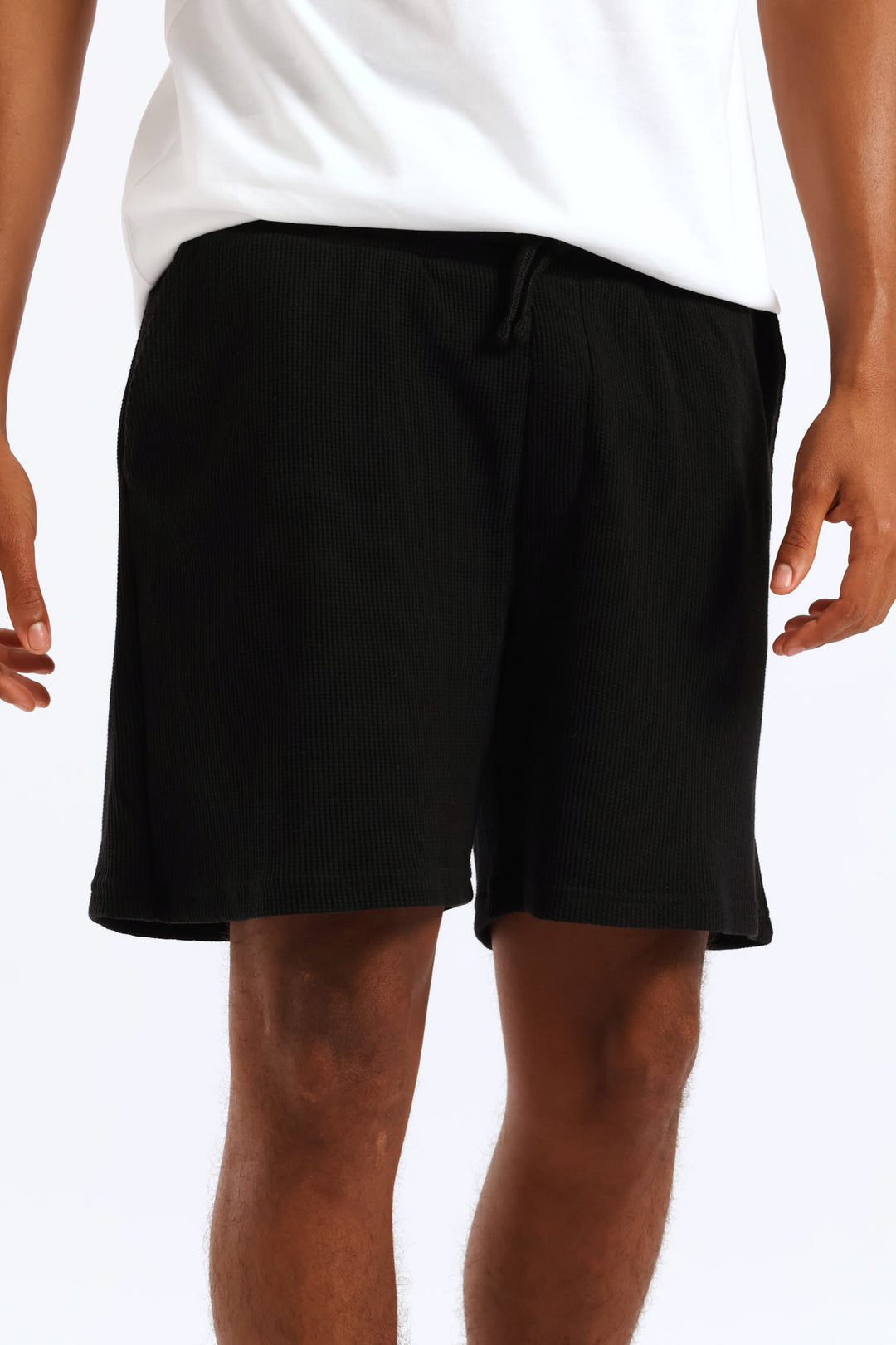 Caleb Waffle Shorts - Black