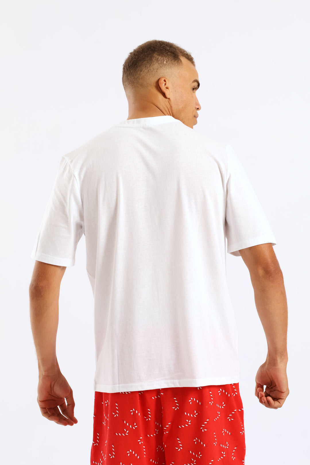 Christmas Print Knit Tee - White