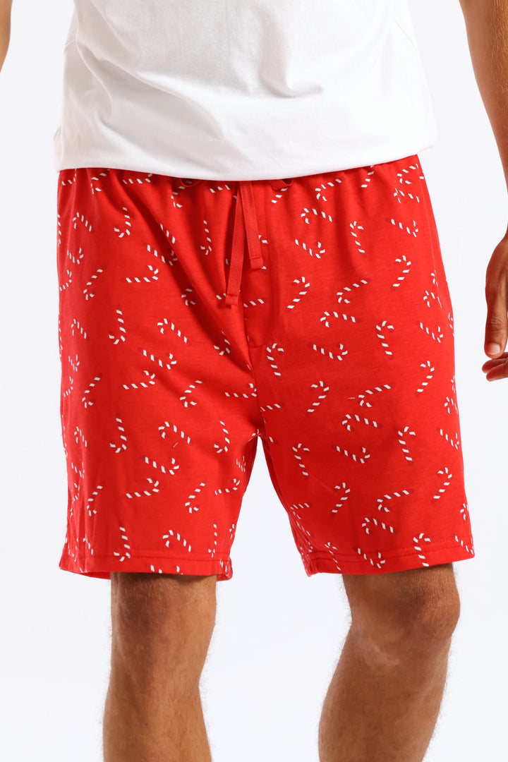 Christmas Knit Shorts - Red/White