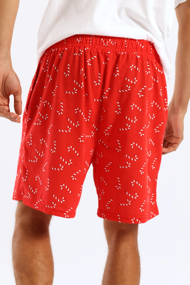 Christmas Knit Shorts - Red/White