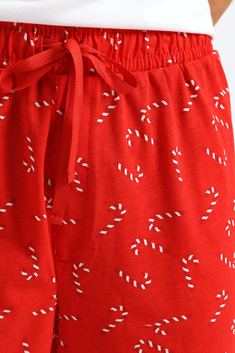 Christmas Knit Shorts - Red/White