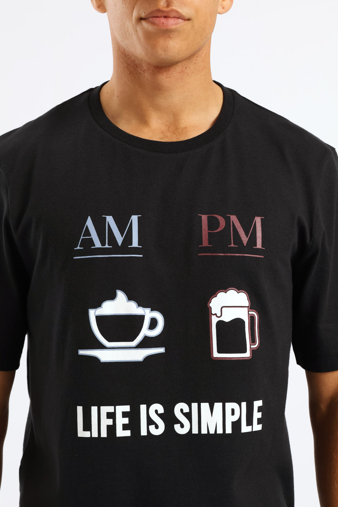 Life Is Simple Slogan Tee - Charcoal