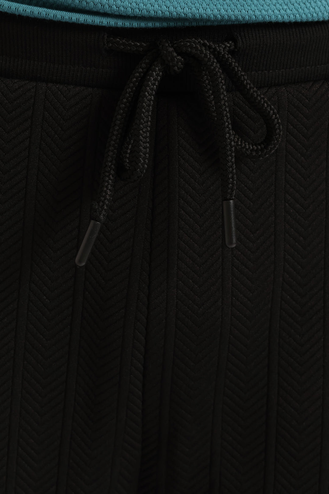 Textured Stretch Shorts - Black