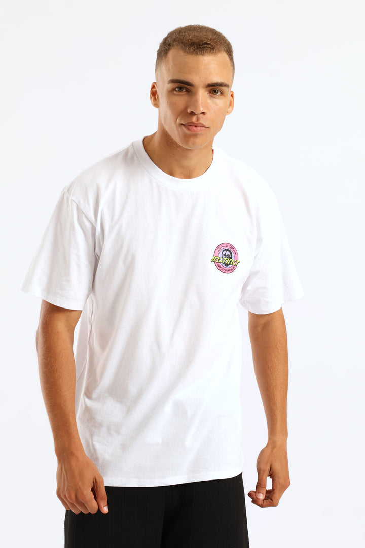 Bubblegum Chest Print Tee - White