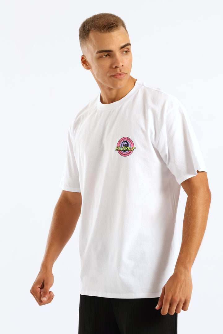 Bubblegum Chest Print Tee - White