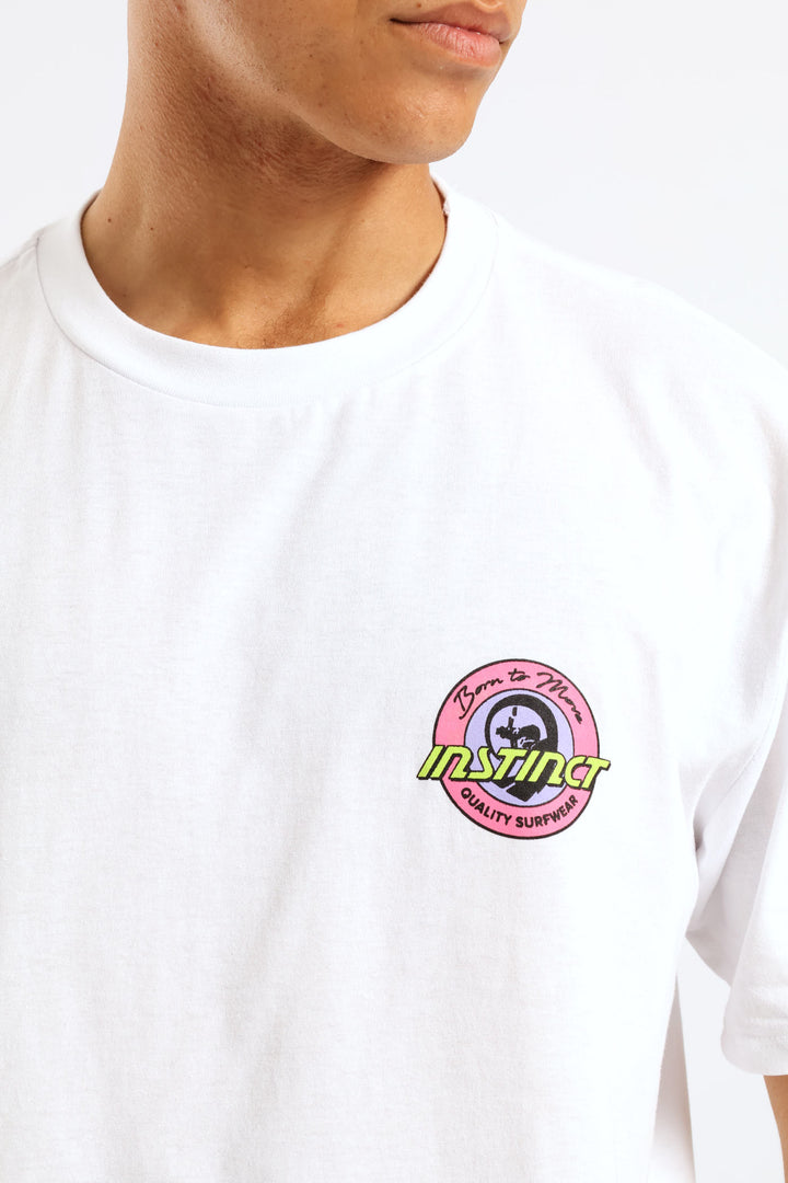 Bubblegum Chest Print Tee - White