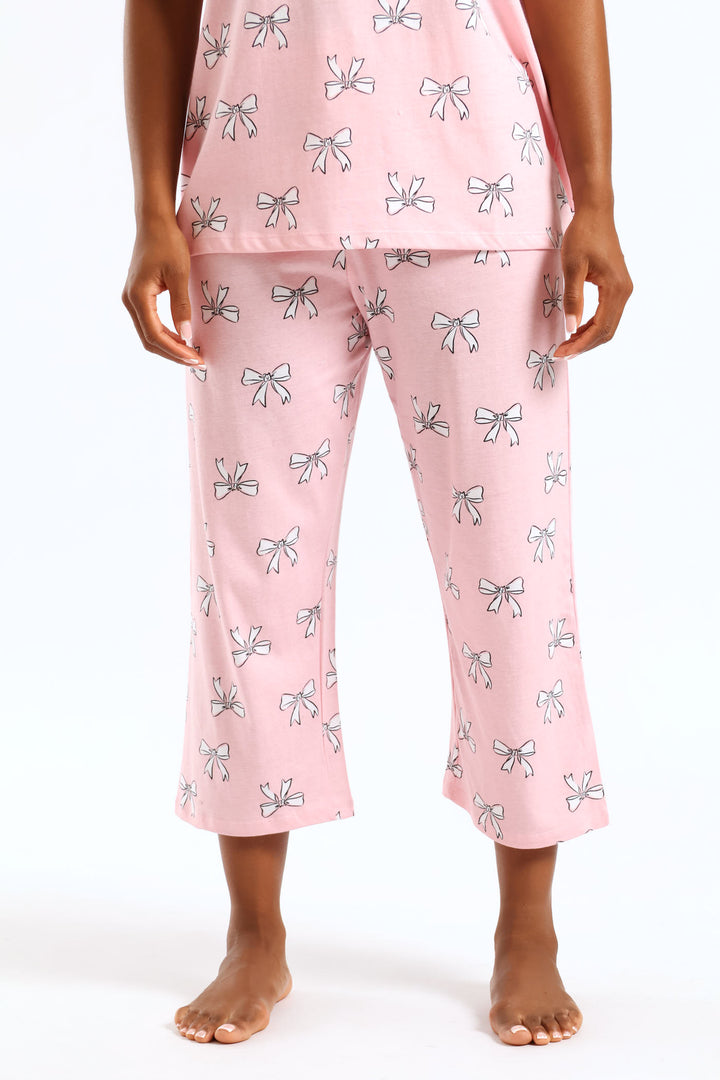 Bows Capri Pant - Pink