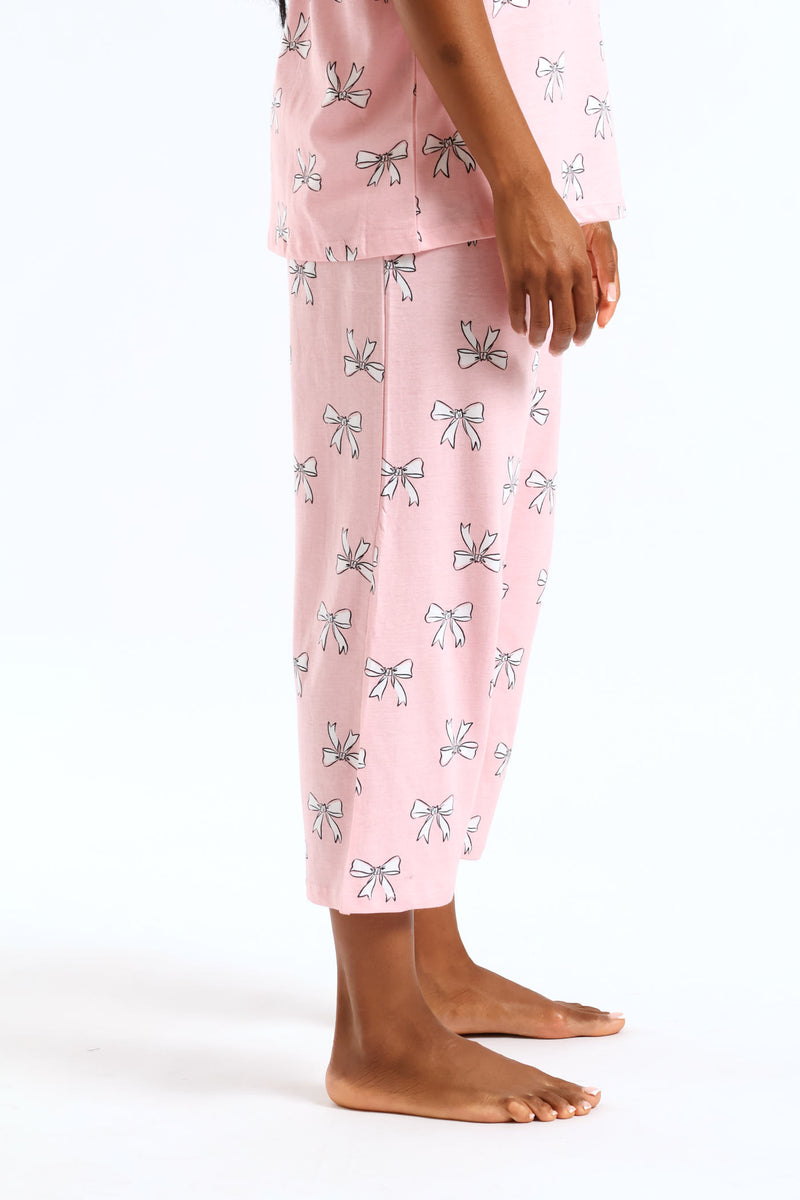 Bows Capri Pant - Pink
