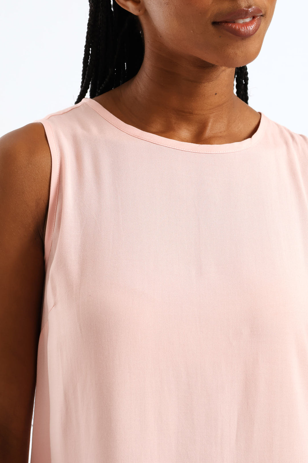 Frill Hem Hi-Lo Shift Mini Dress - Light Pink