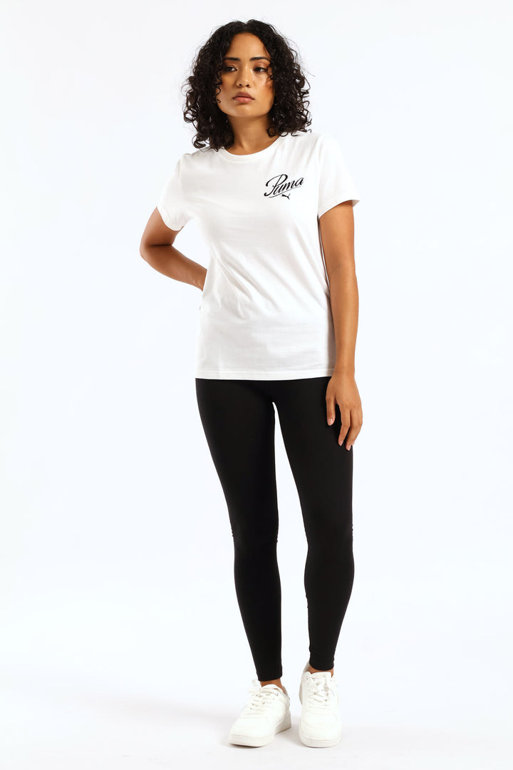 Graphics Floral Cat Logo Tee - White