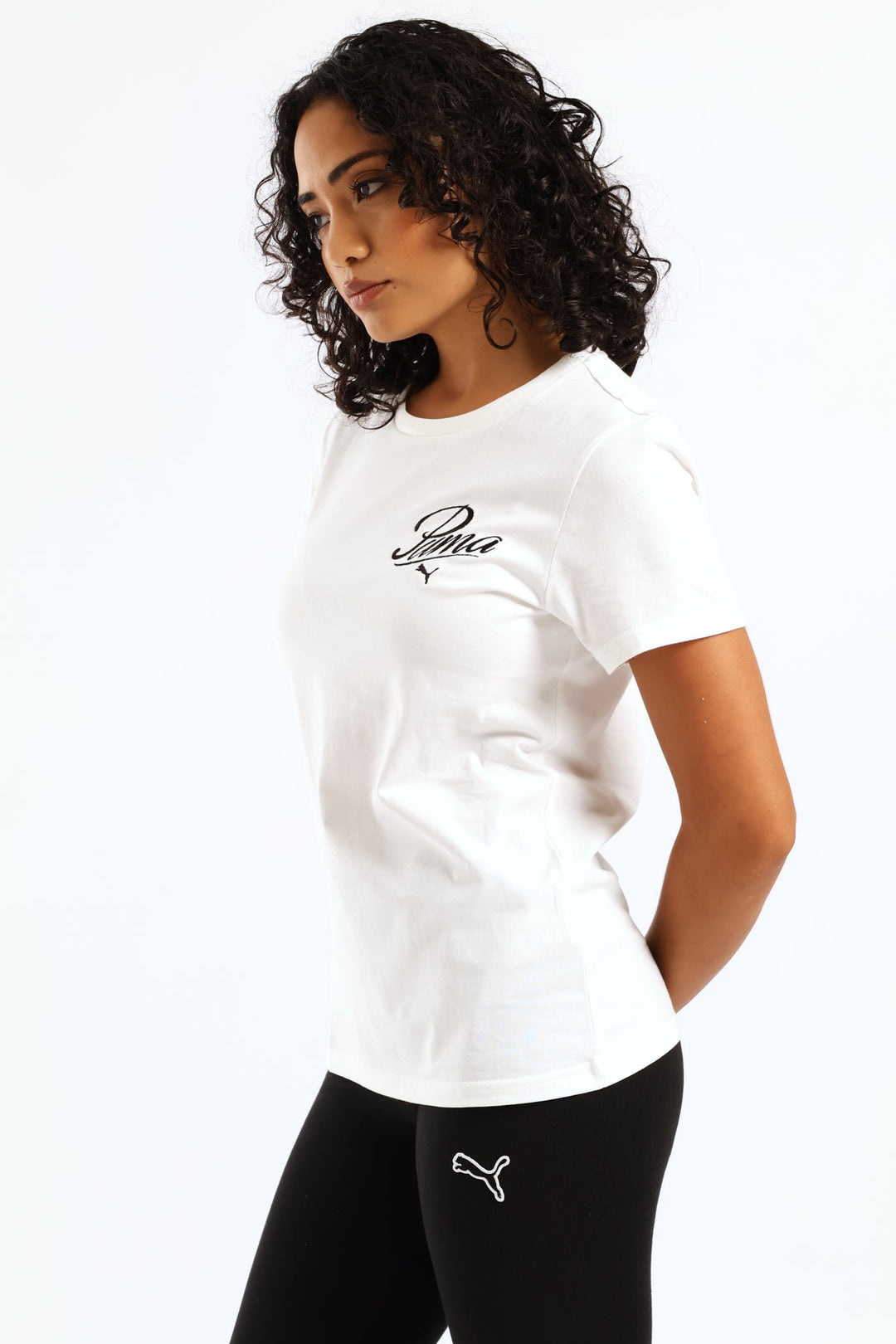 Graphics Floral Cat Logo Tee - White