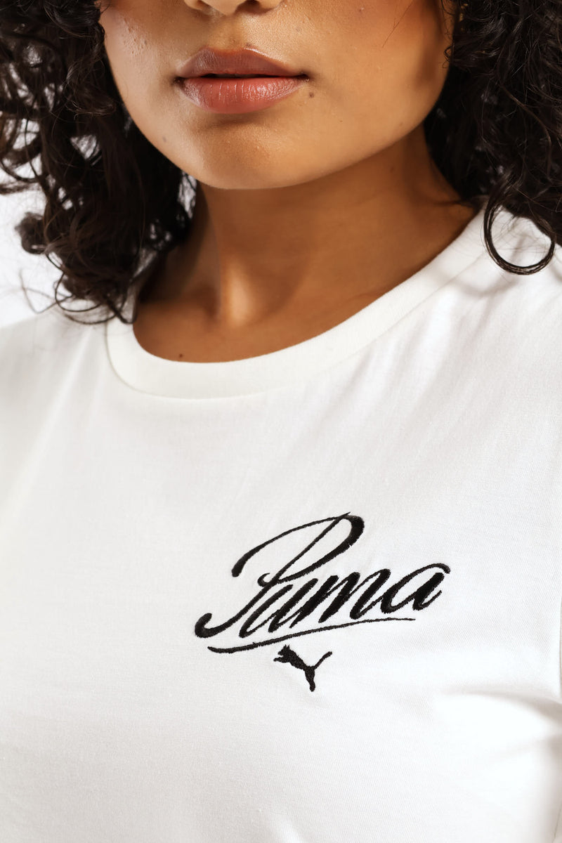 Graphics Floral Cat Logo Tee - White