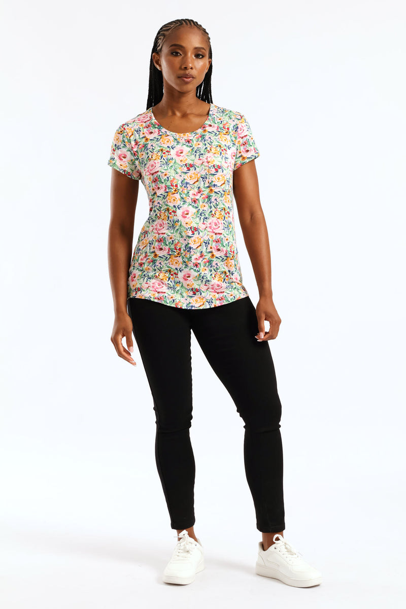Printed Pocket Tee - Multi