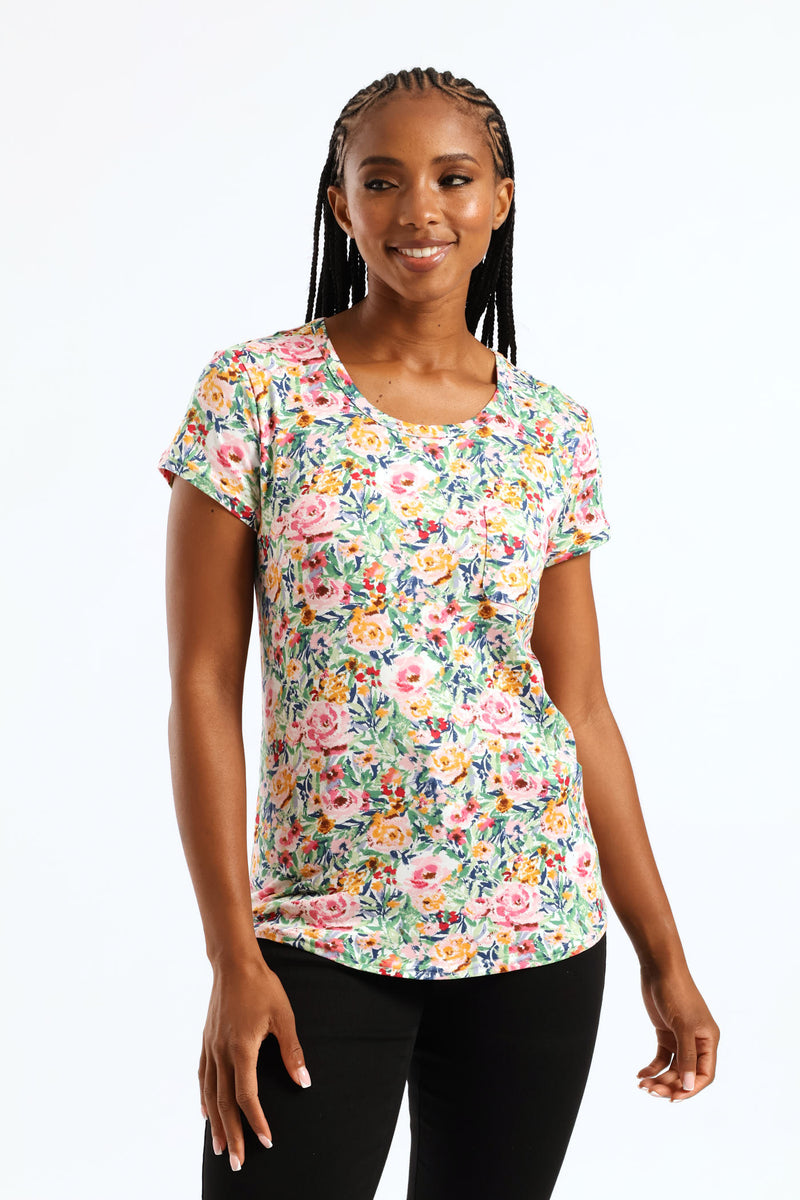 Printed Pocket Tee - Multi