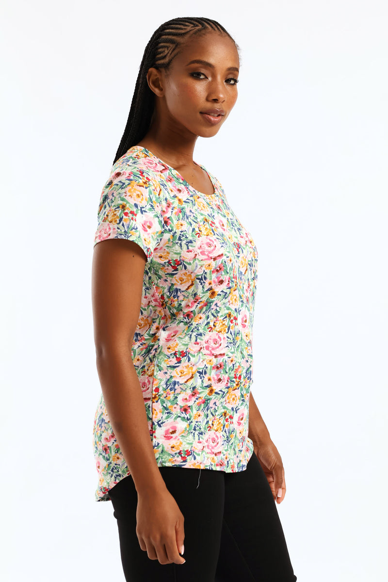Printed Pocket Tee - Multi