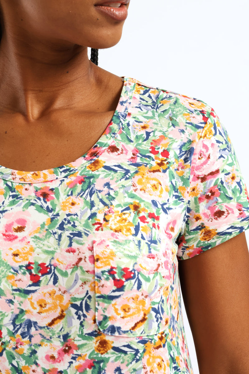 Printed Pocket Tee - Multi