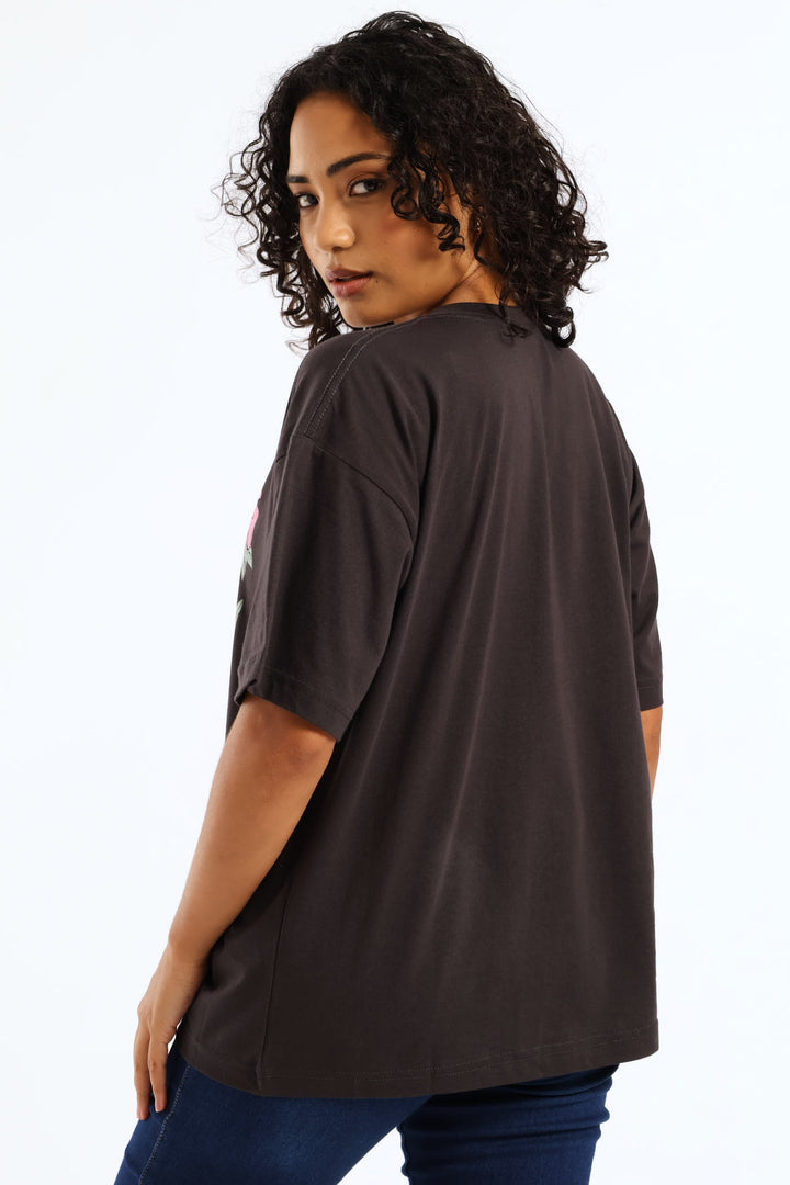 Sunny Oversize Stonewash Tee - Black