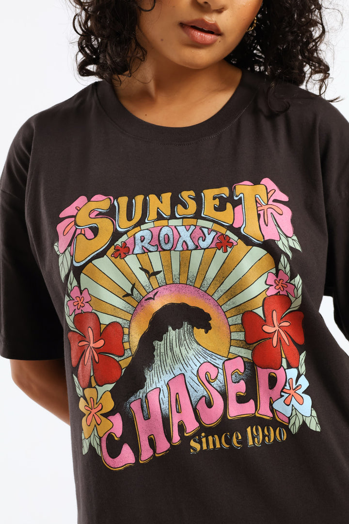 Sunny Oversize Stonewash Tee - Black