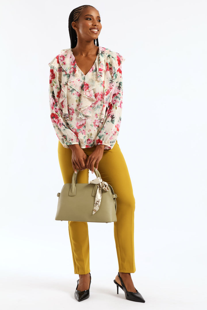 Ribbon Det Double Handle Bowling Bag - Pistachio Green