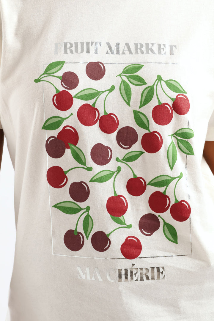 Ma Cherie Fruit Market Tee - Cream