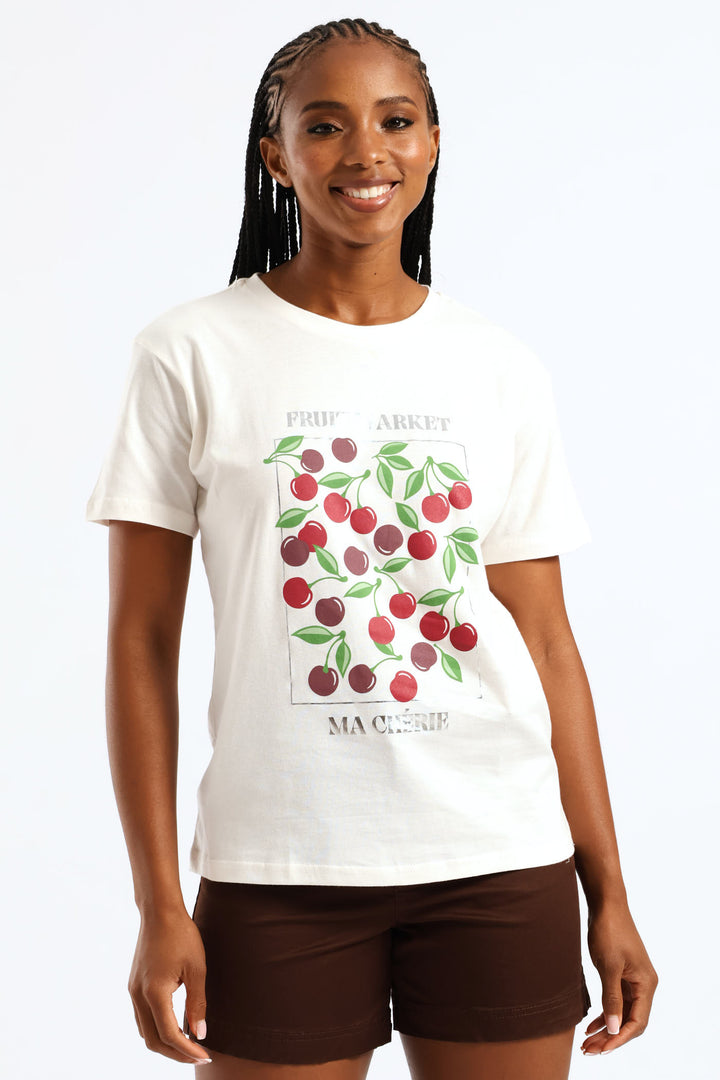 Ma Cherie Fruit Market Tee - Cream