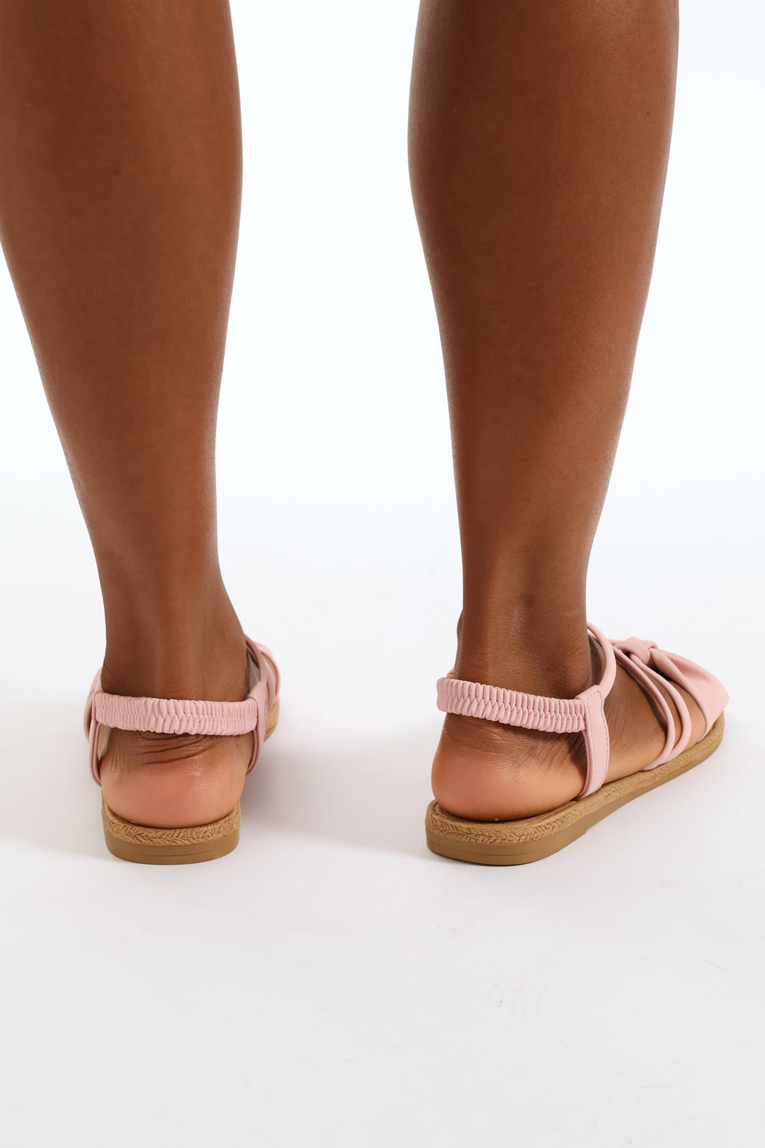 Bow Elasticated Slingback Sandal - Pink
