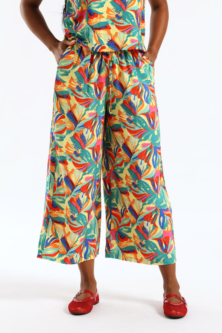 Pull On Carnival Culotte Pant - Multi