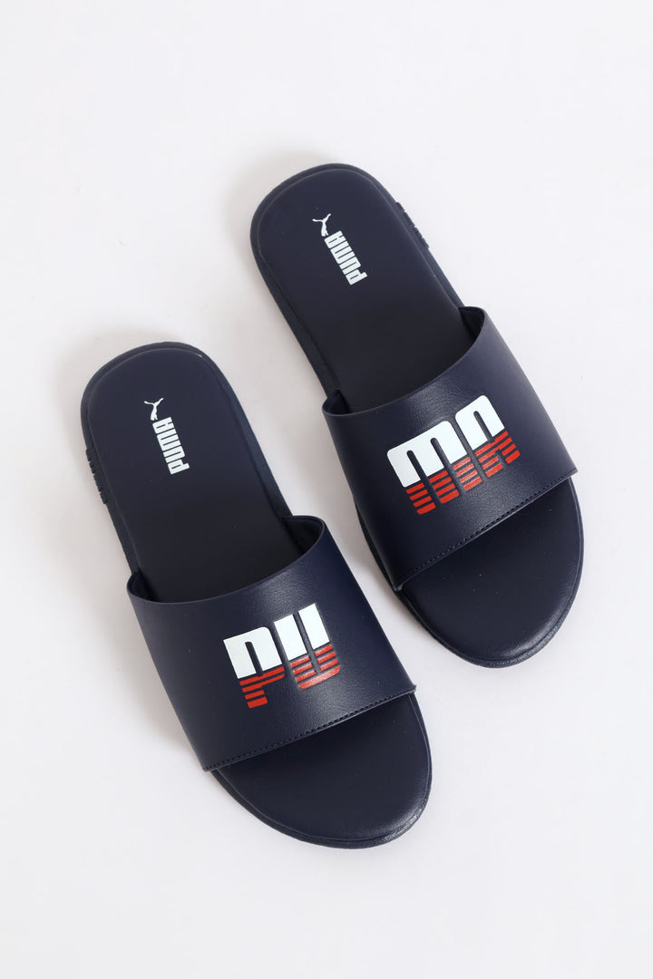 Boys Sporty Jr Slide Sandal - Navy