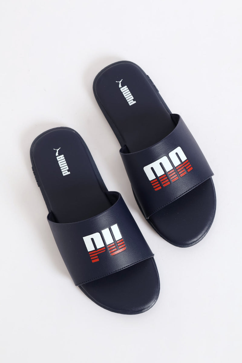 Boys Sporty Jr Slide Sandal - Navy